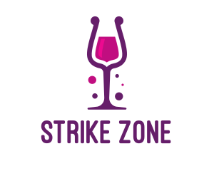 Purple Wine Glass logo design