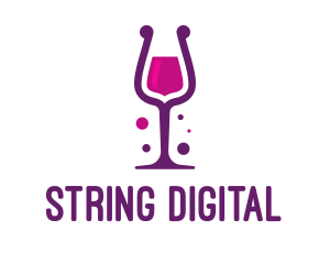 Purple Wine Glass logo design