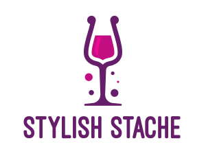 Purple Wine Glass logo design