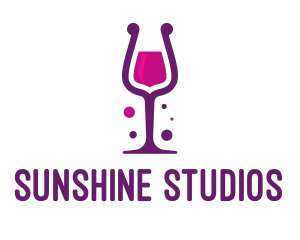 Purple Wine Glass logo design