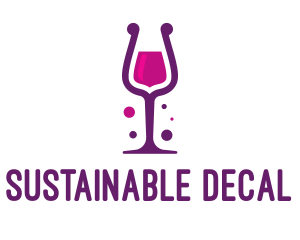 Purple Wine Glass logo design