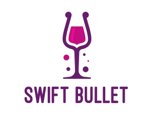 Purple Wine Glass logo design