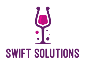 Purple Wine Glass logo design