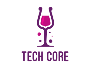 Purple Wine Glass logo design