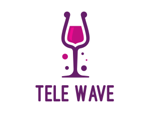 Purple Wine Glass logo design