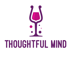 Purple Wine Glass logo design