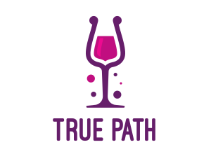 Purple Wine Glass logo design