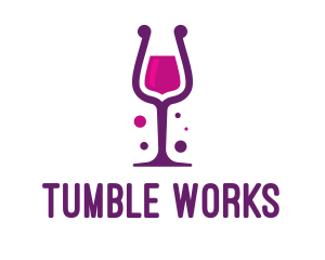 Purple Wine Glass logo design