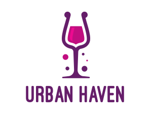 Purple Wine Glass logo design