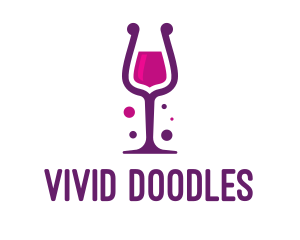 Purple Wine Glass logo design