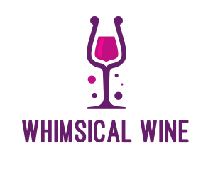 Purple Wine Glass logo design