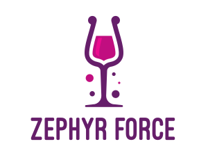 Purple Wine Glass logo design