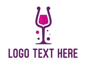 Fermented - Purple Wine Glass logo design
