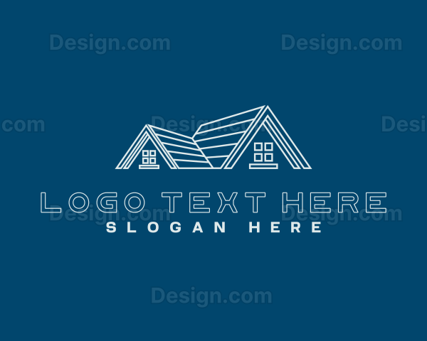 Modern House Roofing Logo