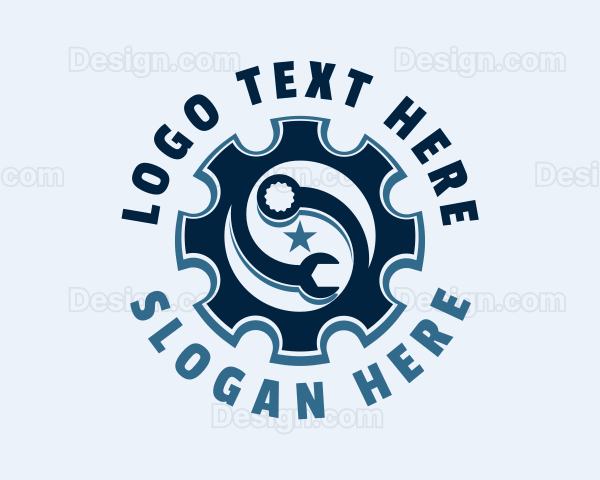 Wrench Cog Mechanic Logo