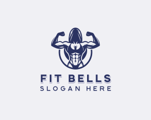 Woman Muscle Fitness Sports  logo design