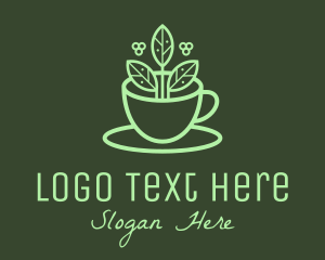 Herbal Tea Leaf Cup logo design