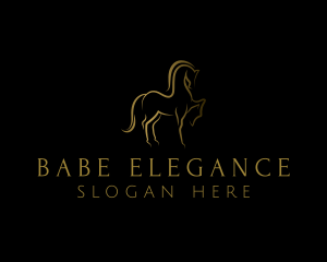 Elegant Horse Stallion logo design