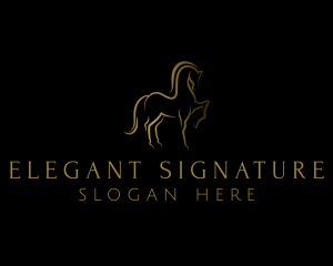 Elegant Horse Stallion logo design