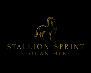 Elegant Horse Stallion logo design