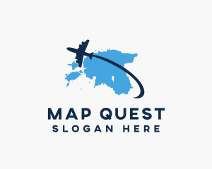 Estonia Map Flight Aviation logo design