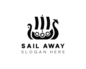 Medieval Sailing Ship logo design