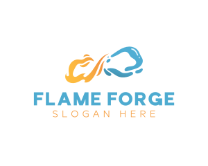 Infinity Flame Water logo design