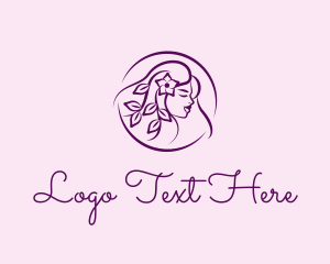 Female Floral Hairstyle logo