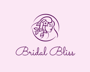 Female Floral Hairstyle logo