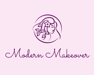 Female Floral Hairstyle logo