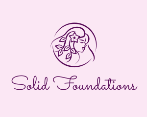 Female Floral Hairstyle logo