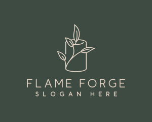 Candle Leaf Flame logo design