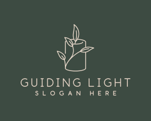 Candle Leaf Flame logo design