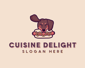 Dachshund Hotdog Sausage logo design