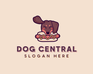 Dachshund Hotdog Sausage logo design