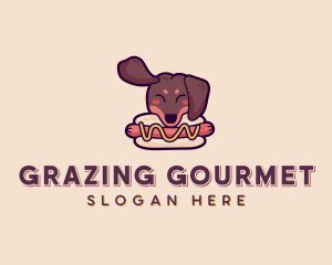 Dachshund Hotdog Sausage logo design