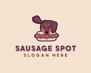 Dachshund Hotdog Sausage logo design