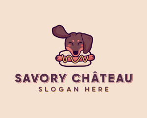 Dachshund Hotdog Sausage logo design