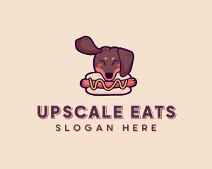 Dachshund Hotdog Sausage logo design