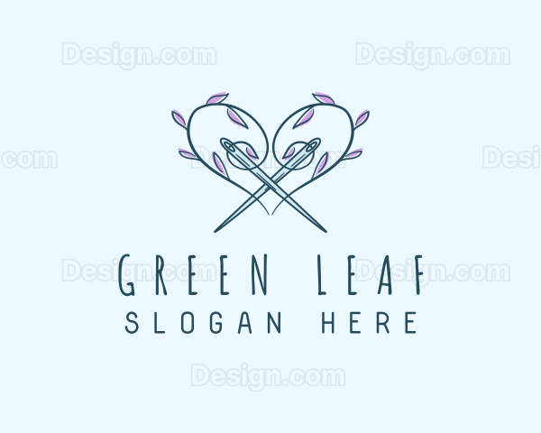 Tailoring Heart Needle Logo