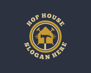 Hipster Hammer House logo design