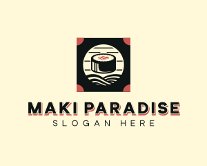 Japanese Maki Sushi logo design