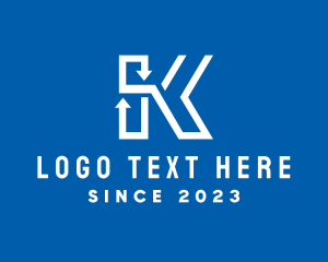 Arrow Letter K Company logo design
