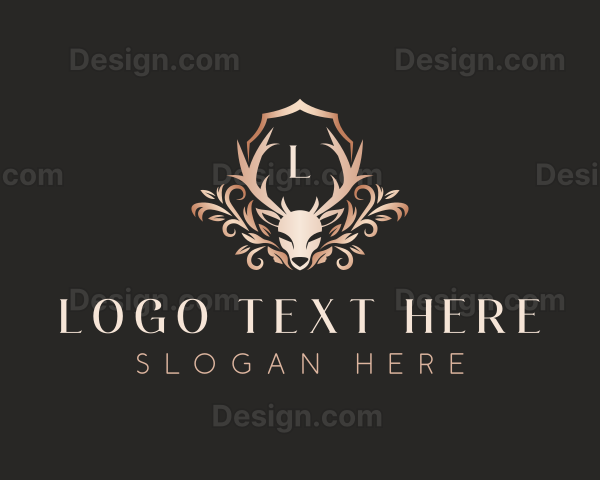 Luxury Floral Deer Logo