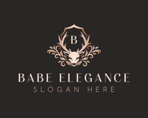 Luxury Floral Deer logo design