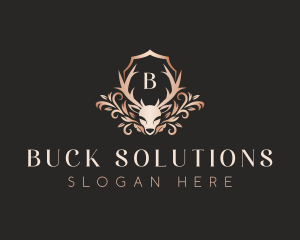 Luxury Floral Deer logo design