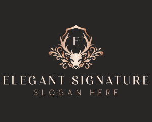 Luxury Floral Deer logo design