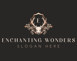 Luxury Floral Deer logo design