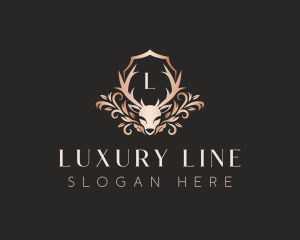 Luxury Floral Deer logo design