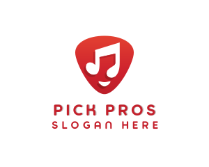 Guitar Pick Musical Notes logo